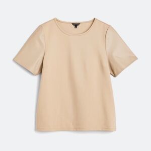 Elegant Tan Short Sleeve Women's Top